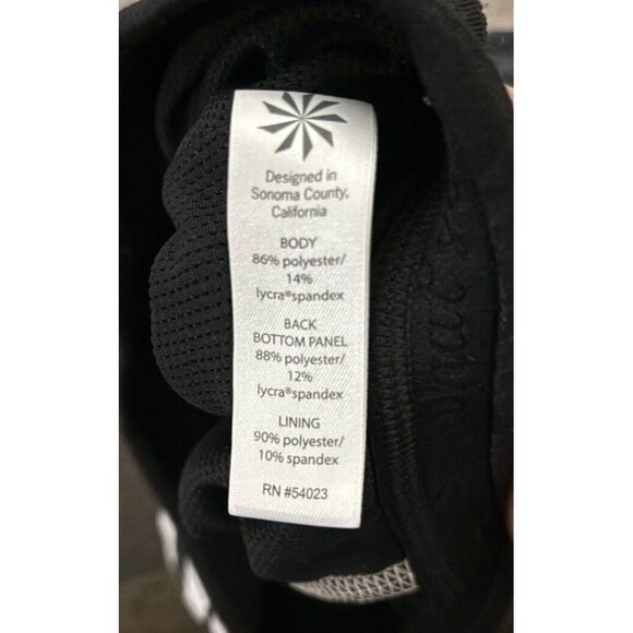 Athleta Black/White Stripe Triple Dare Yoga Sports Bra Small - Picture 3 of 6